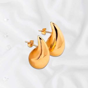Aretes gotas doradas